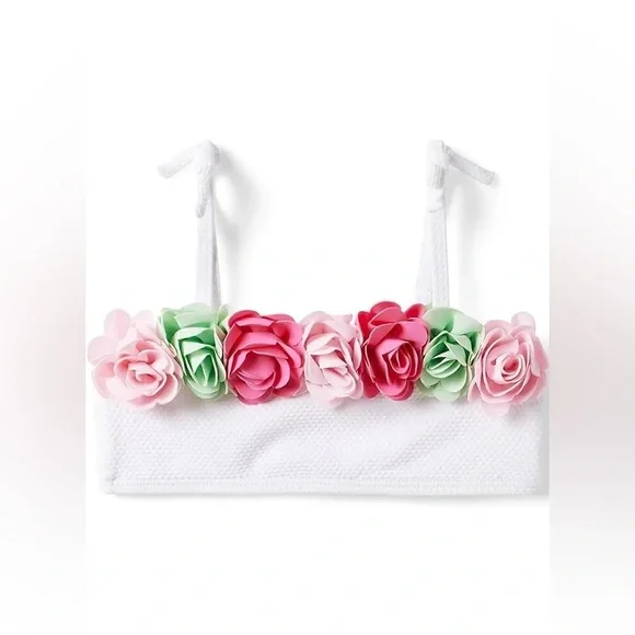 JANIE AND JACK 3D FLORAL 2 PIECE SWIMSUIT - Picture 3 of 3